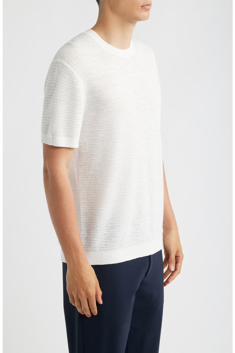 Kolben Pacific Short Sleeve Textured Knit Sweater, Alternate, color, WINTER IVORY