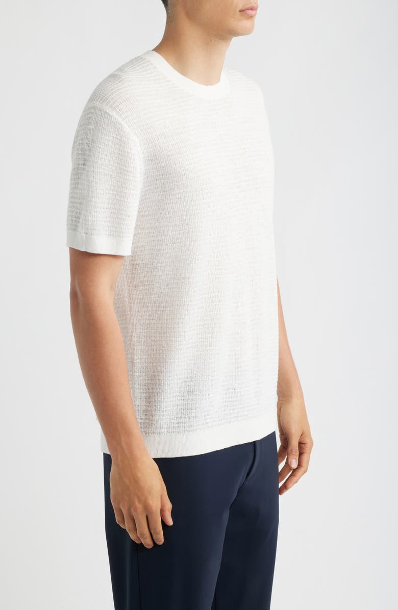 Theory Kolben Pacific Short Sleeve Textured Knit Sweater, Alternate, color, Winter Ivory