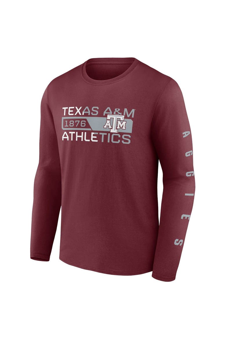 Men's Fanatics Branded Maroon Texas A&M Aggies Broad Jump 2-Hit Long Sleeve T-Shirt, Alternate, color, Maroon
