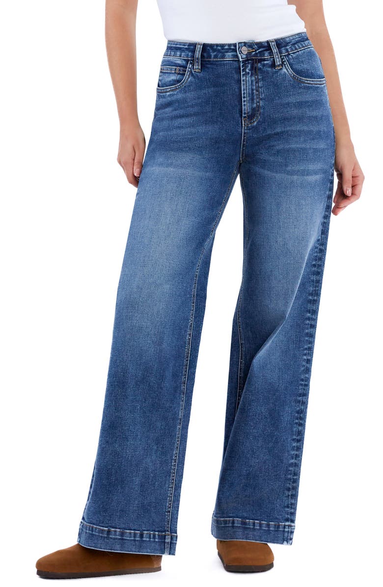 HINT OF BLU Mia High Waist Wide Leg Jeans, Main, color, Mia Blue