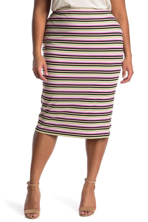 Port Ribbed Pencil Skirt (Regular & Plus Size)