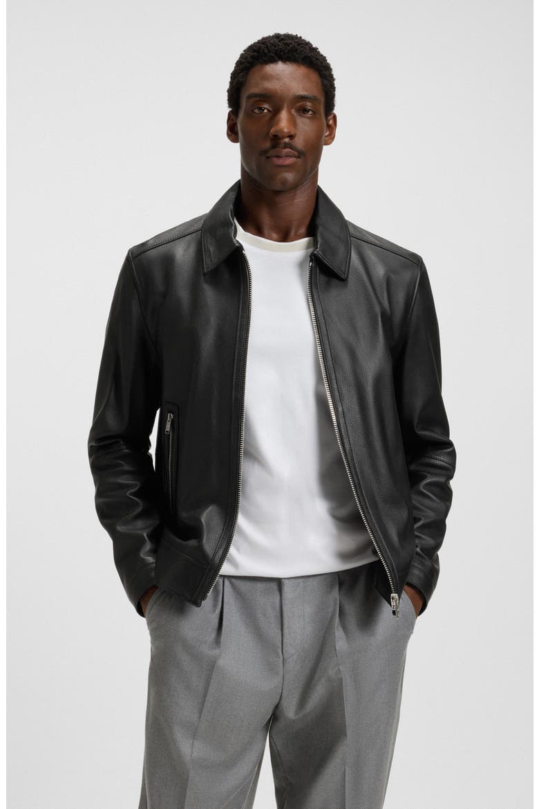 Mapson Lambskin Leather Jacket, Alternate, color, BLACK