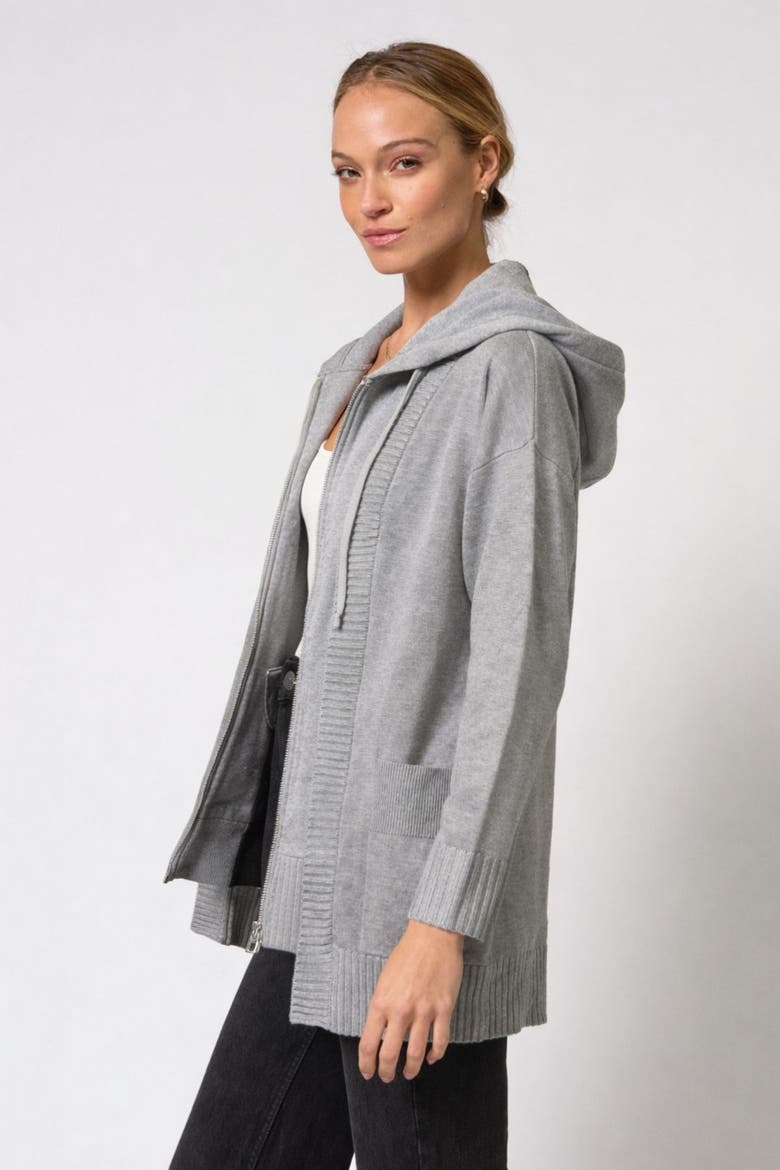 Brynn Long Dickie Cardigan, Alternate, color, Heather Grey
