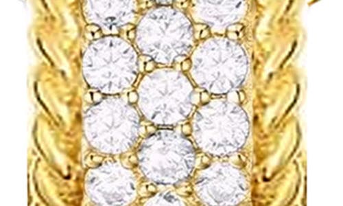 Gabi Rielle 14k Over Silver Cz Dangle Necklace In Gold