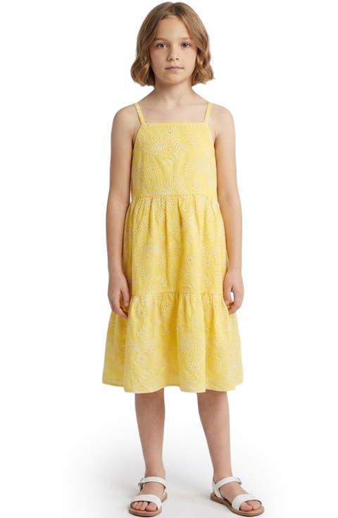 Kids' Floral Embroidery Sleeveless Dress (Big Kid)