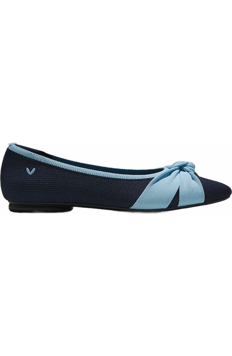 VIVAIA Almond-Toe Knotted Flats, Alternate, color, Navy Ice Blue
