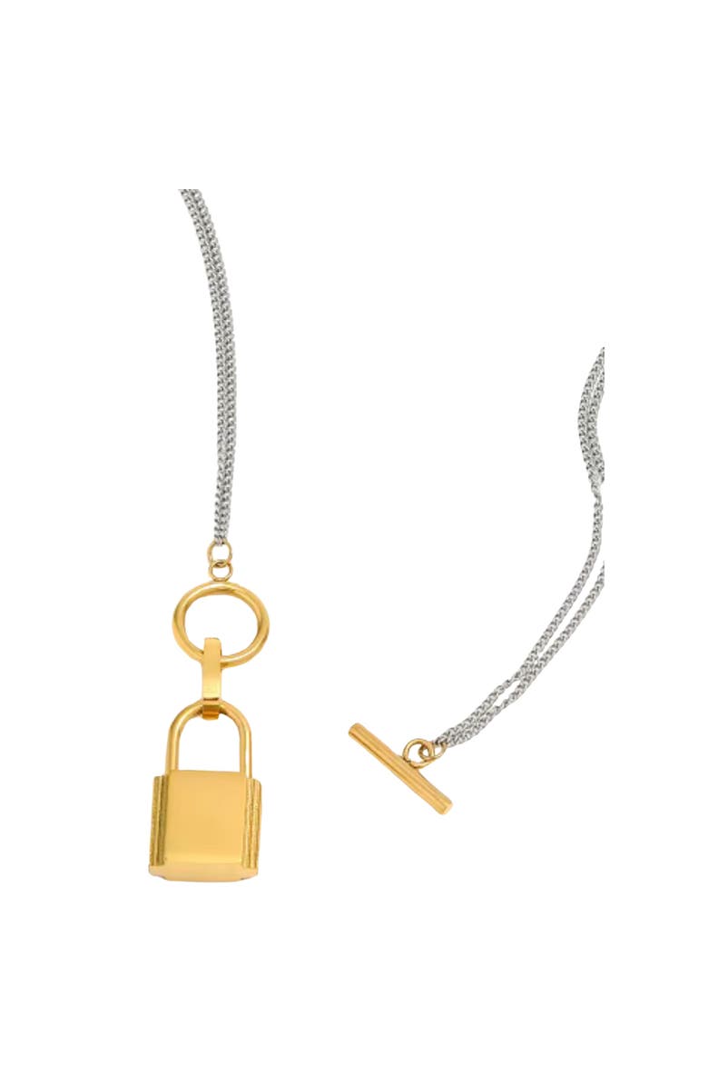 AKALIA Waterproof Gold Plated Padlock, Alternate, color, Gold