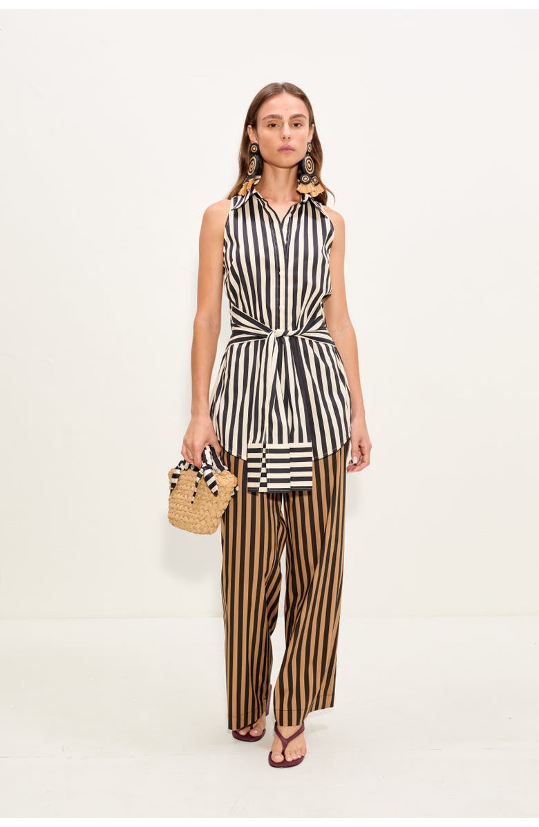 SIMONMILLER Inna Sleeveless Poplin Top, Alternate, color, Black/White Stripe