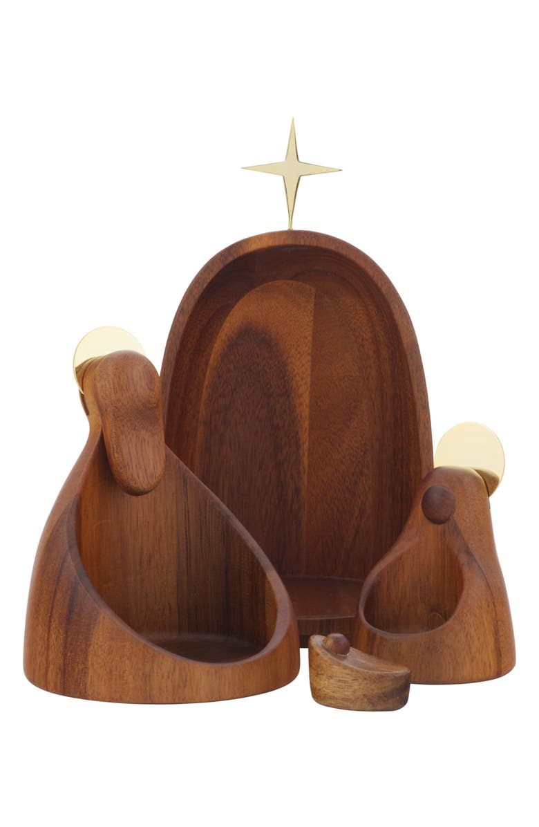 Nambé Nesting Nativity Scene, Alternate, color, Brown