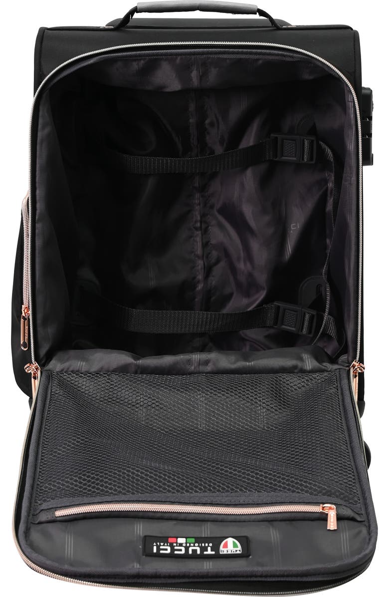 TUCCI Abito 16-Inch Softside Carry-On Luggage, Alternate, color, Black