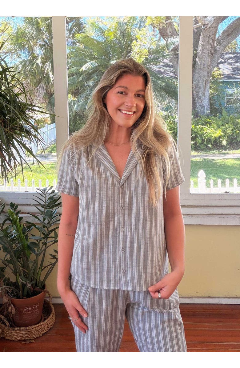 Ace & Jig Tasi Notched Collar Button-up Shirt, Alternate, color, Scribble