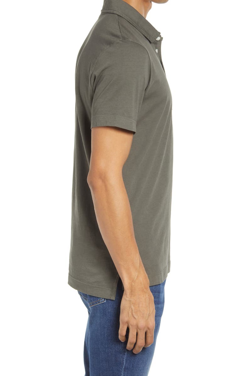 Billy Reid Pensacola Slim Fit Organic Cotton Pocket Polo, Alternate, color, Washed Grey