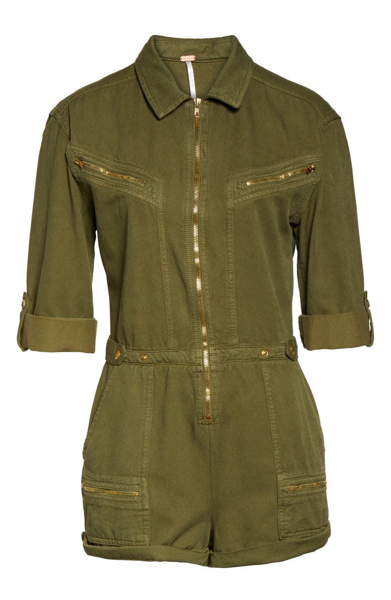 Free People Isla Romper, Alternate, color, Olive