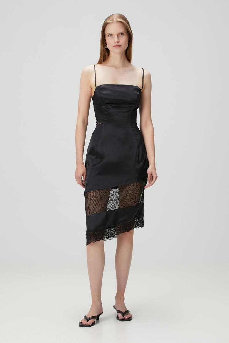 Pure Silk Women Black Dress, Main, color, BLACK