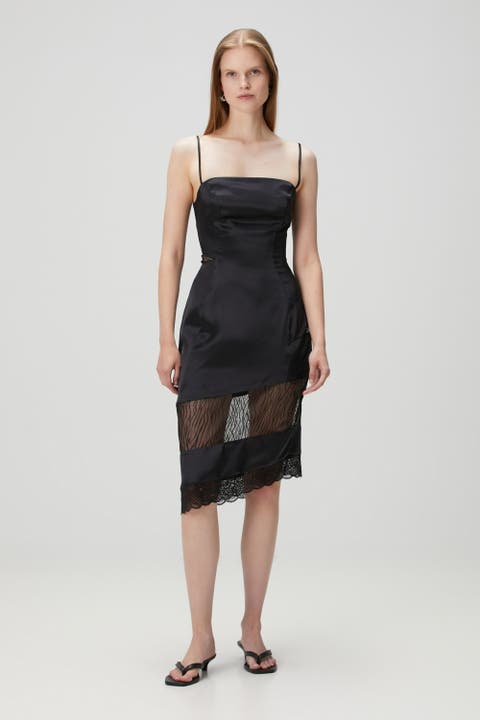 Pure Silk Women Black Dress