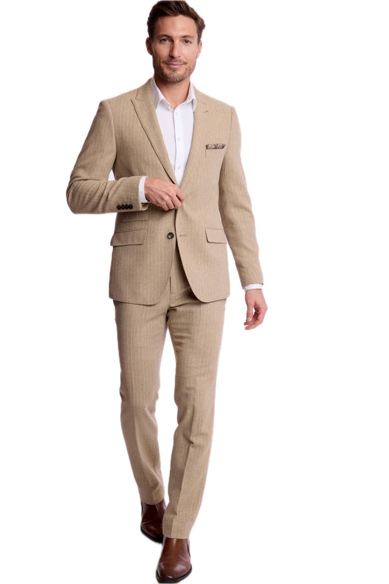 Ashton Slim Peak Suit Jacket, Alternate, color, HARVEST TAN PINSTRIPE