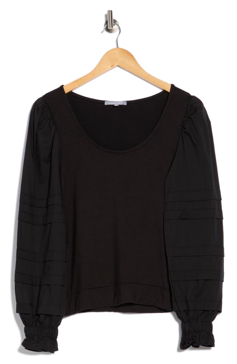 Tart Marilee Mixed Media Long Sleeve Top, Alternate, color, Black