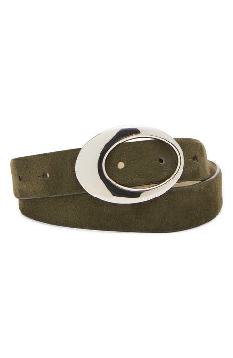 Faux Suede Organic Buckle Belt