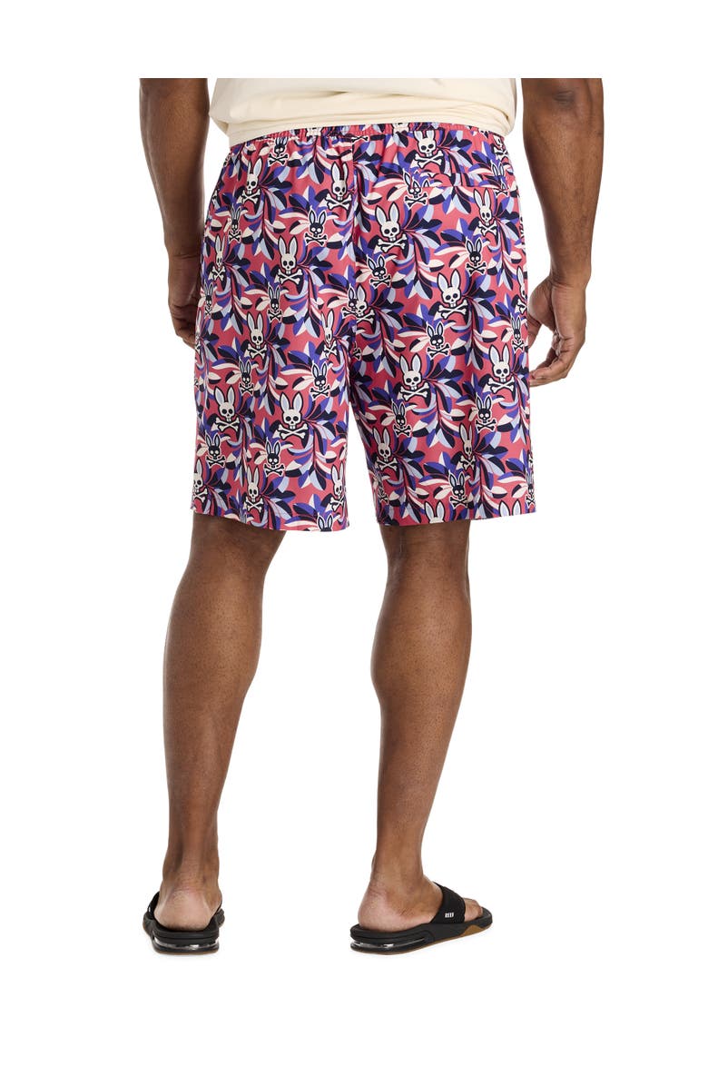 Psycho Bunny Big & Tall Florian Printed Swim Trunks, Alternate, color, Rubi Quartz