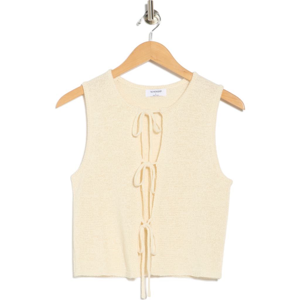 Blu Pepper Front Tie Cardigan Vest In Multi