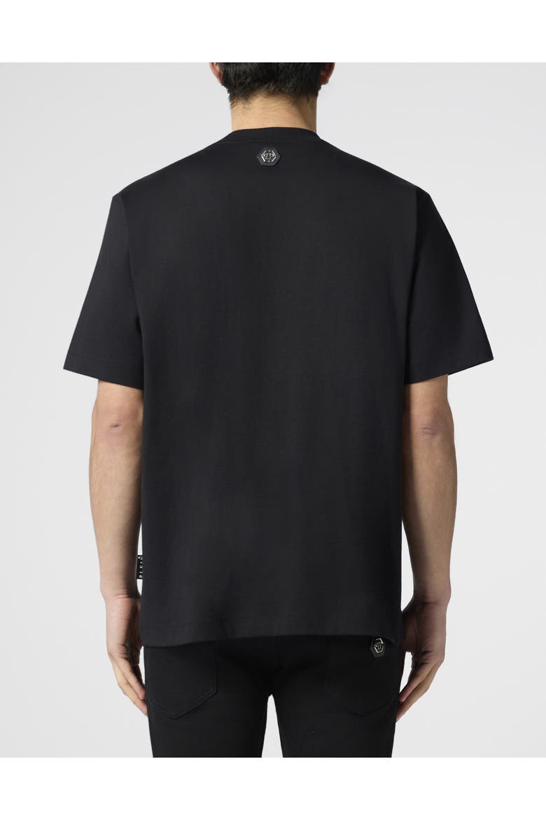 Round Neck T-Shirt Tennis Society Men, Alternate, color, black/black