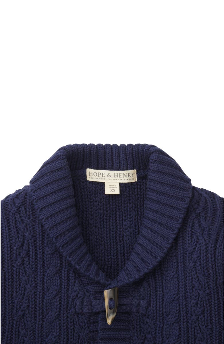Hope & Henry Boys' Shawl Collar Cardigan, Kids, Alternate, color, Navy With Toggles