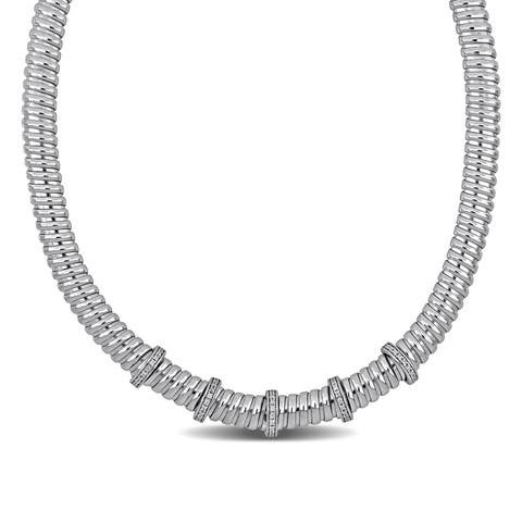 Cubic Zirconia Station Necklace