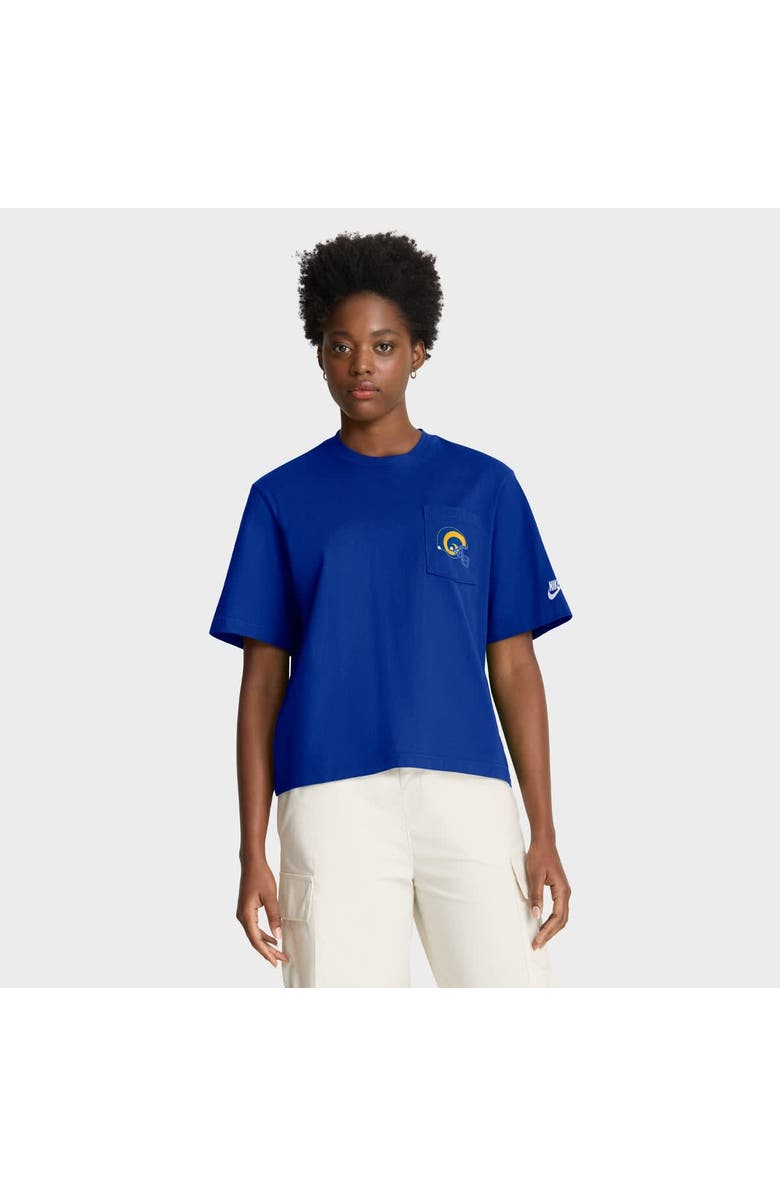 Nike Women's Nike Royal Los Angeles Rams Rewind Pocket Boxy T-Shirt, Alternate, color, Royal