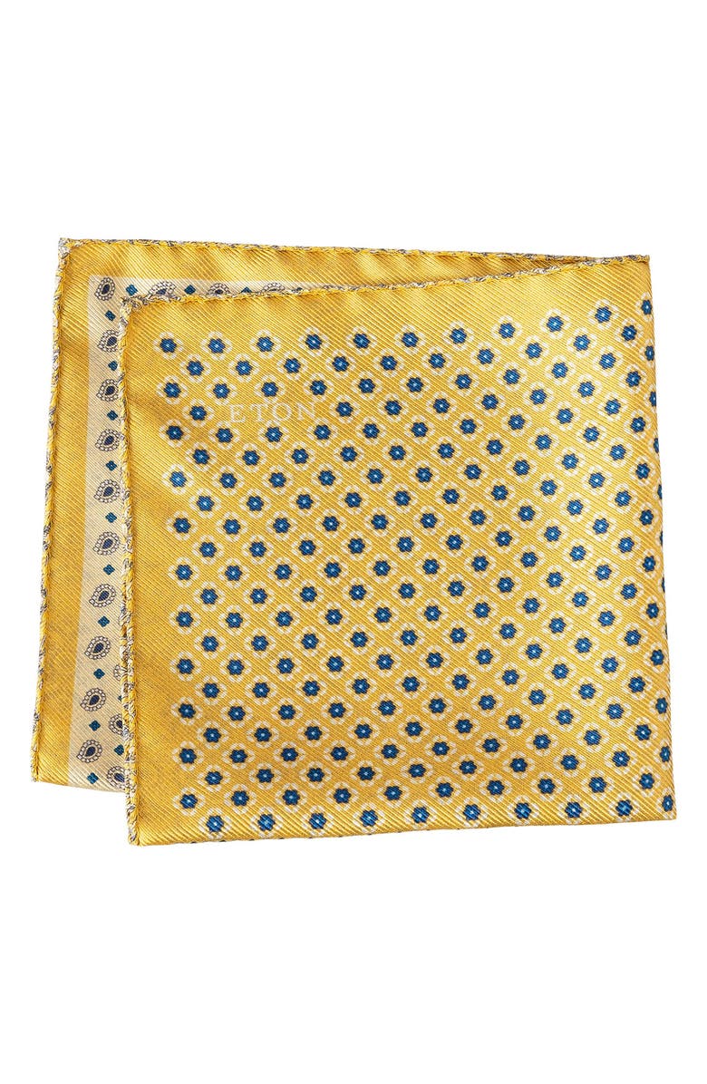 Eton Four Quad Silk Pocket Square, Main, color,