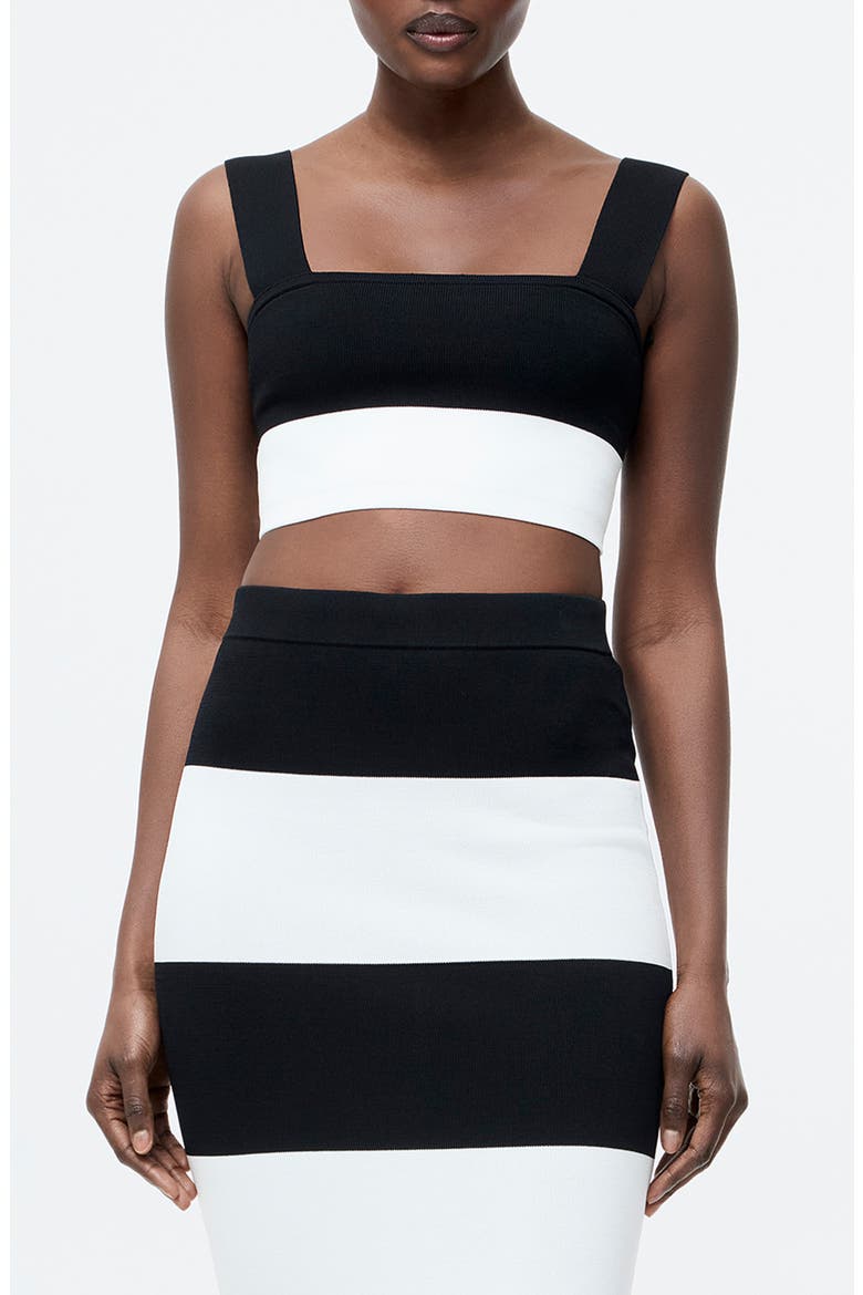 Crop Knit Tank, Main, color, BLACK SUMMER WHITE