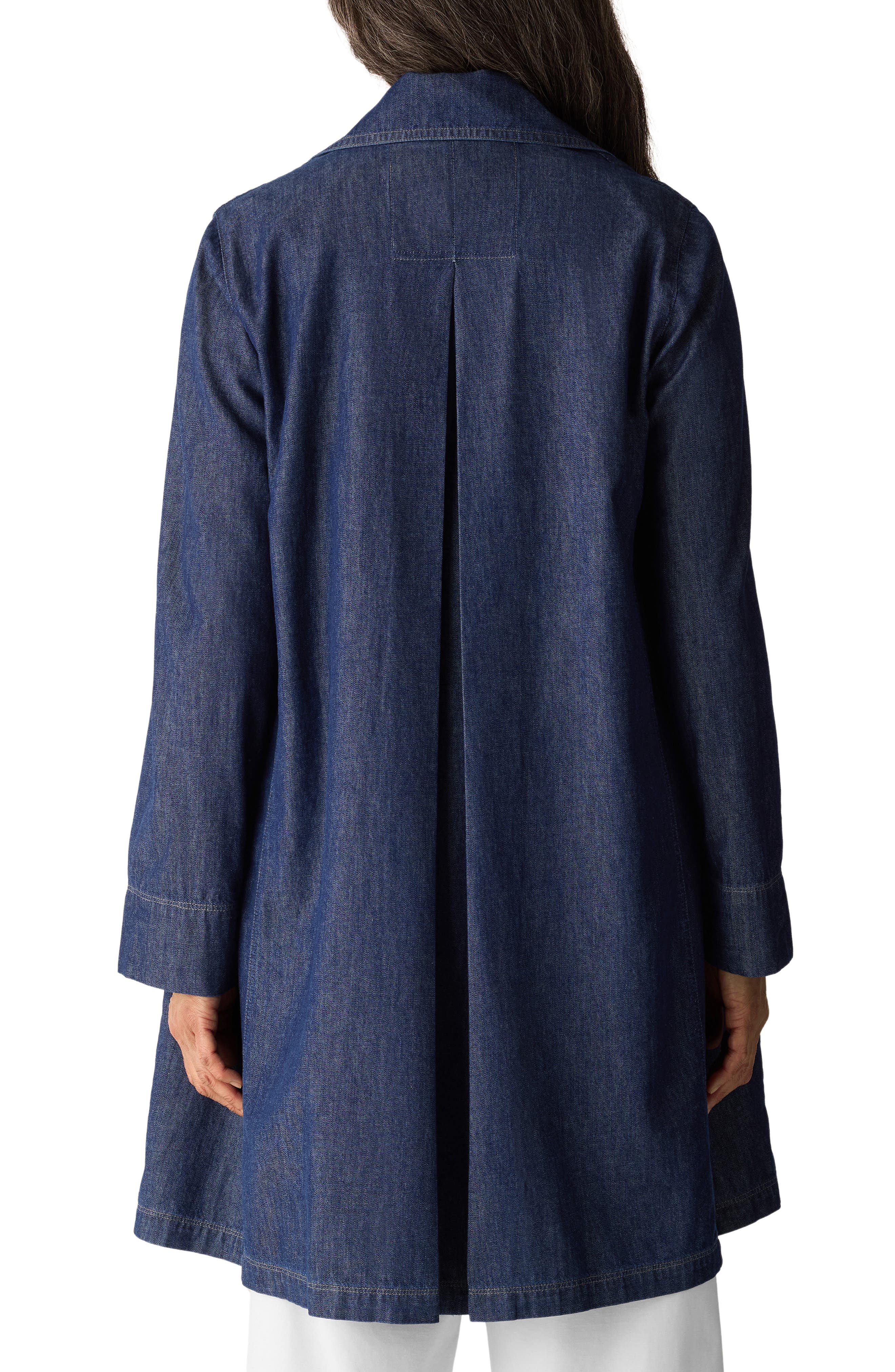 Eileen Fisher Double Breasted Denim Trench Coat — фото 2