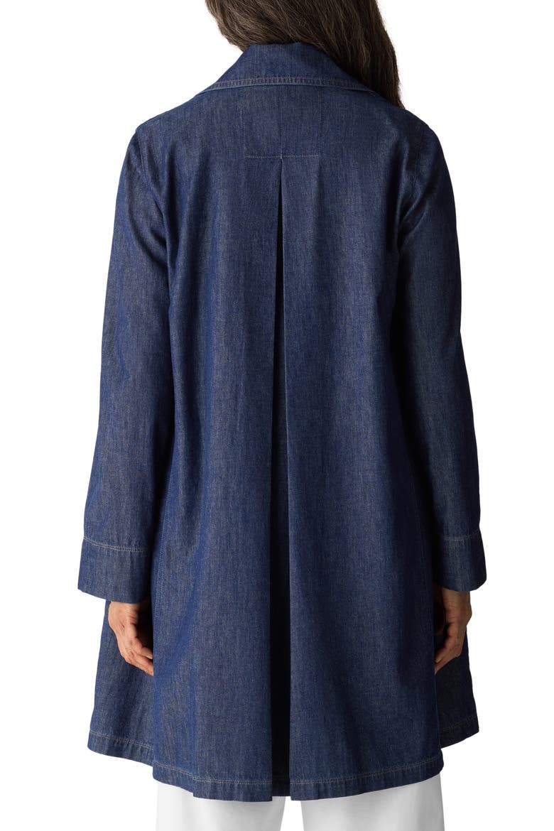 Double Breasted Denim Trench Coat, Alternate, color, DARK INDIGO