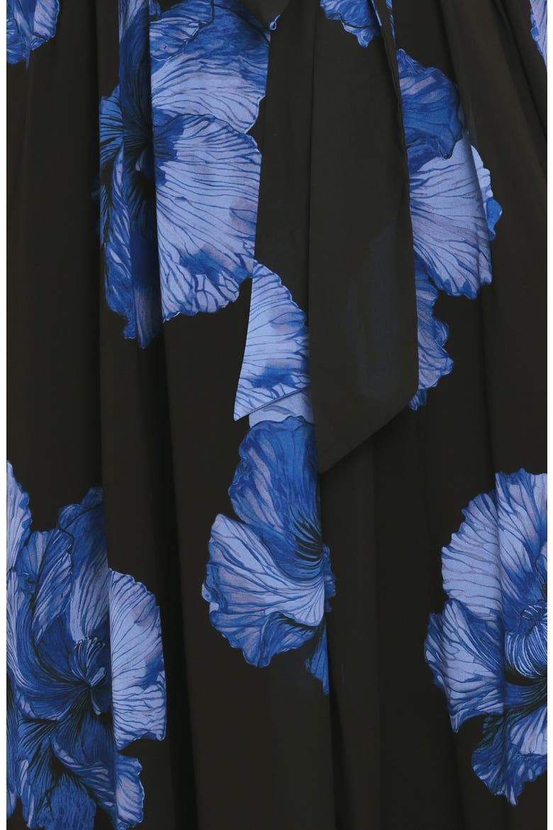 Floral Halter Maxi Dress, Alternate, color, BLACK / BLUE