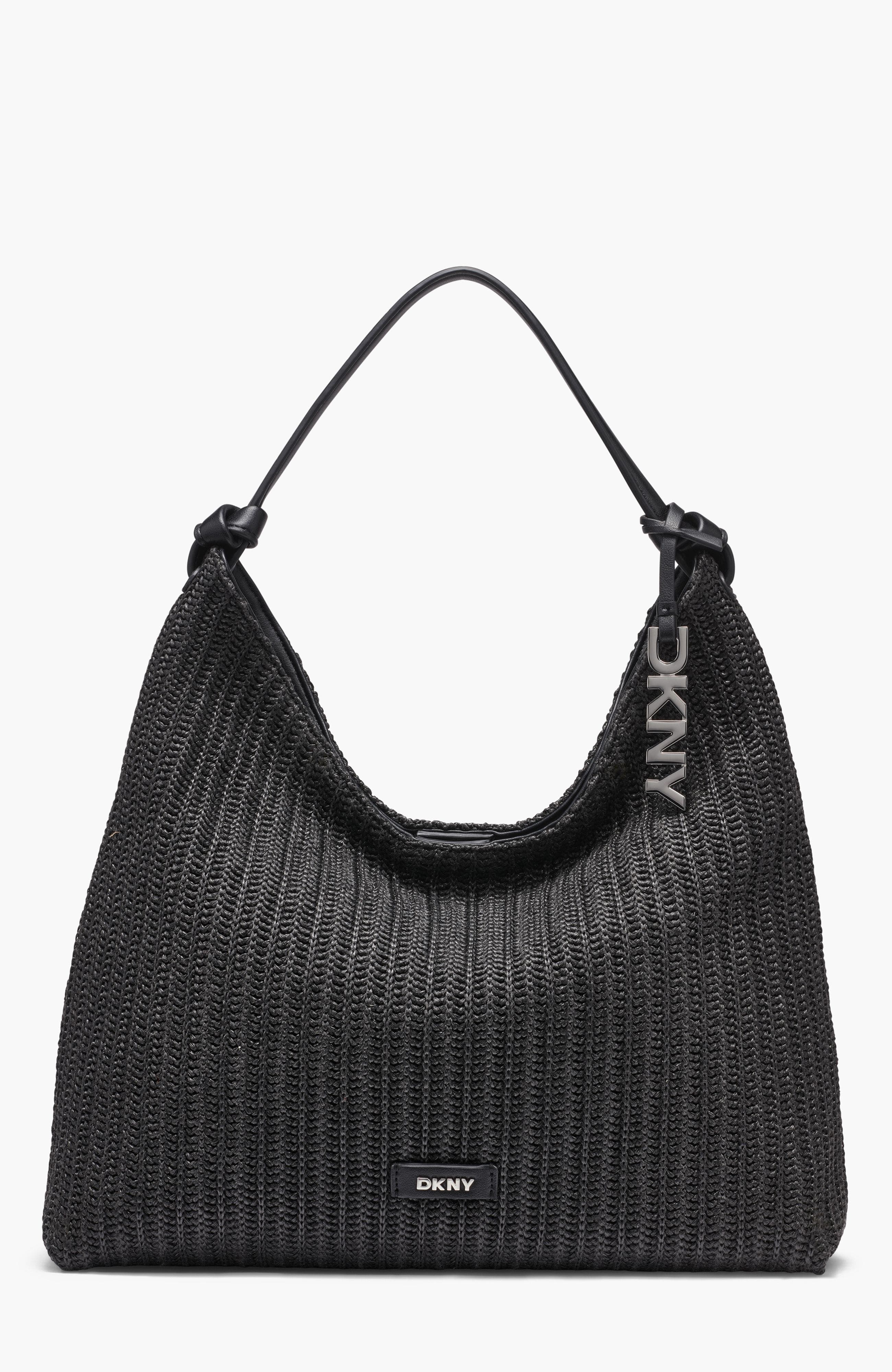 DKNY Paula Hobo, Main, color, Black/Silver