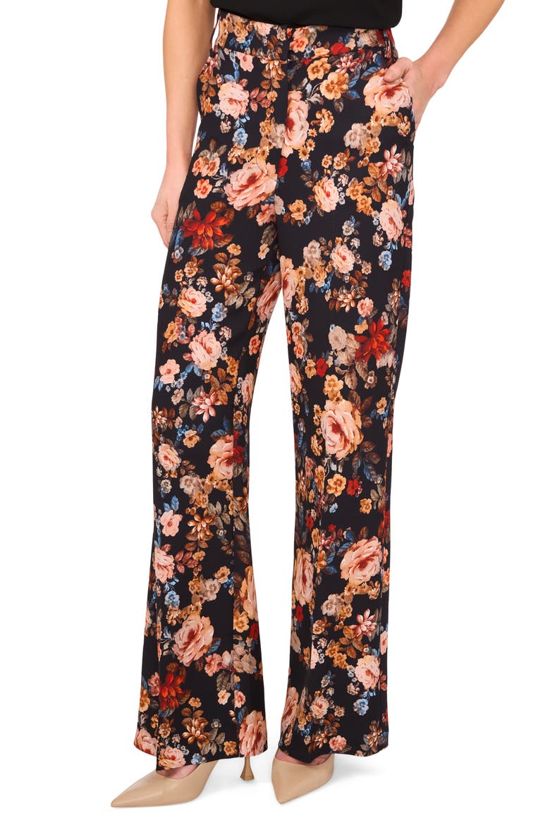Floral Pants, Main, color, RICH BLACK