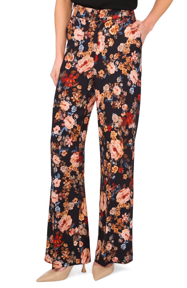 Ted Baker Floral Pants, Main, color, Rich Black