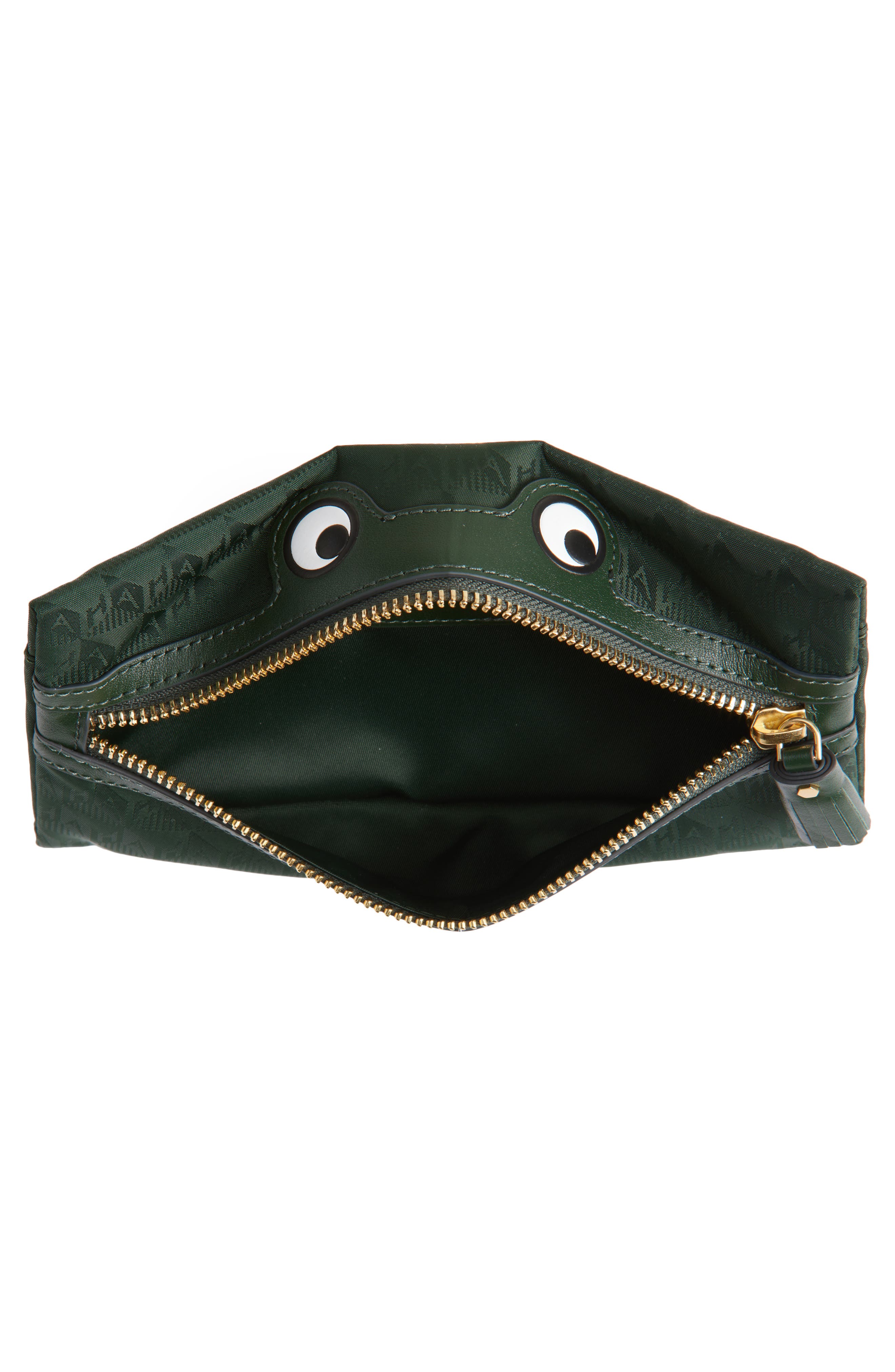 Anya Hindmarch Frog Nylon Zip Pouch, Alternate, color, 
