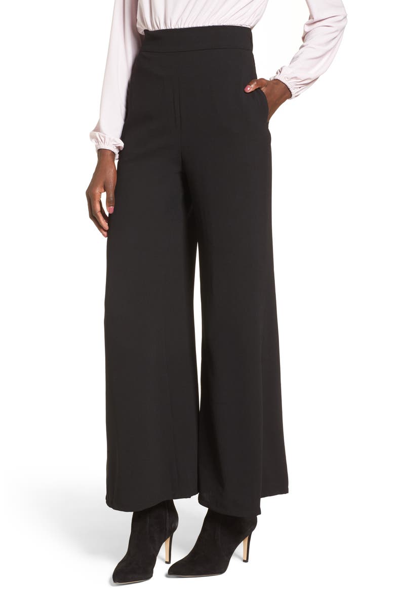 Wide Leg Pants, Main, color, BLACK