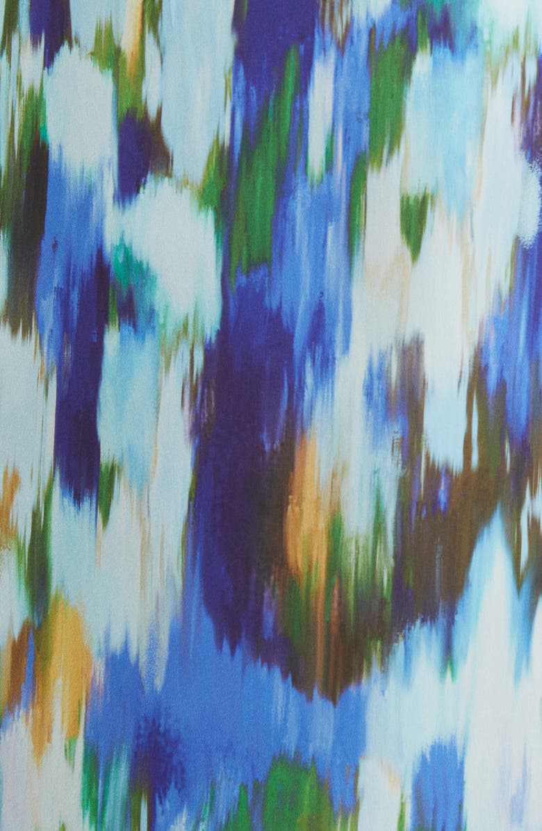 Misook Watercolor Crêpe de Chine Maxi Skirt, Alternate, color, 