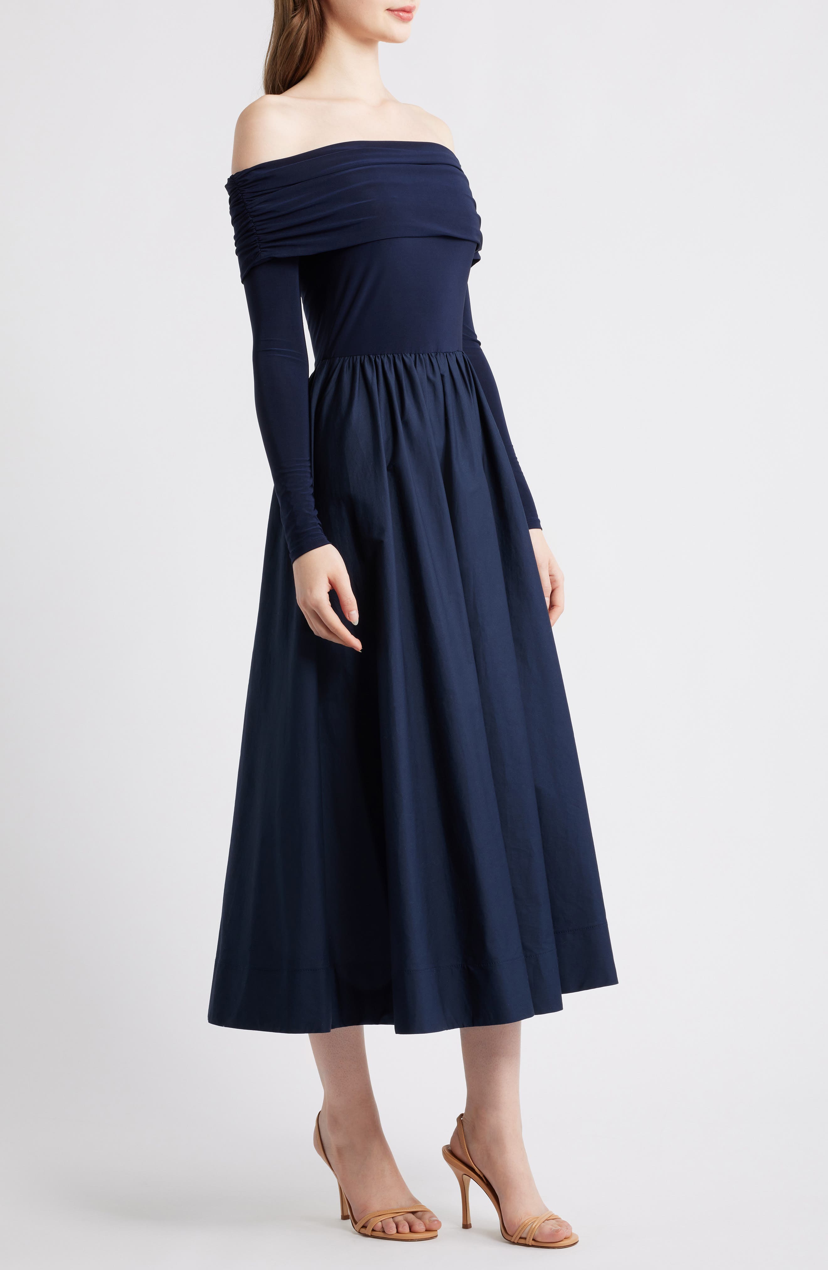 brynn mixed media long sleeve midi dress Brynn Orchid Knit Maxi Dress / Pastel Green | MESHKI