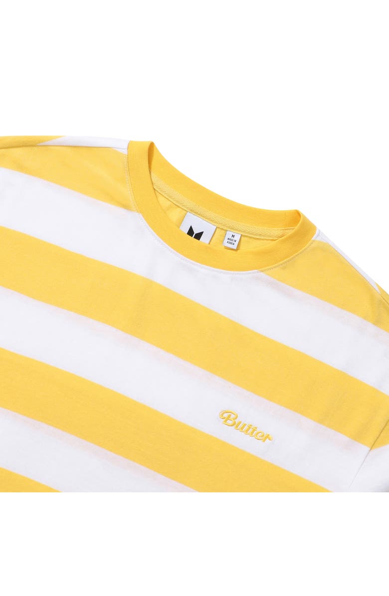 BTS THEMED MERCH Gender Inclusive Butter Striped Short Sleeve T-Shirt, Alternate, color,