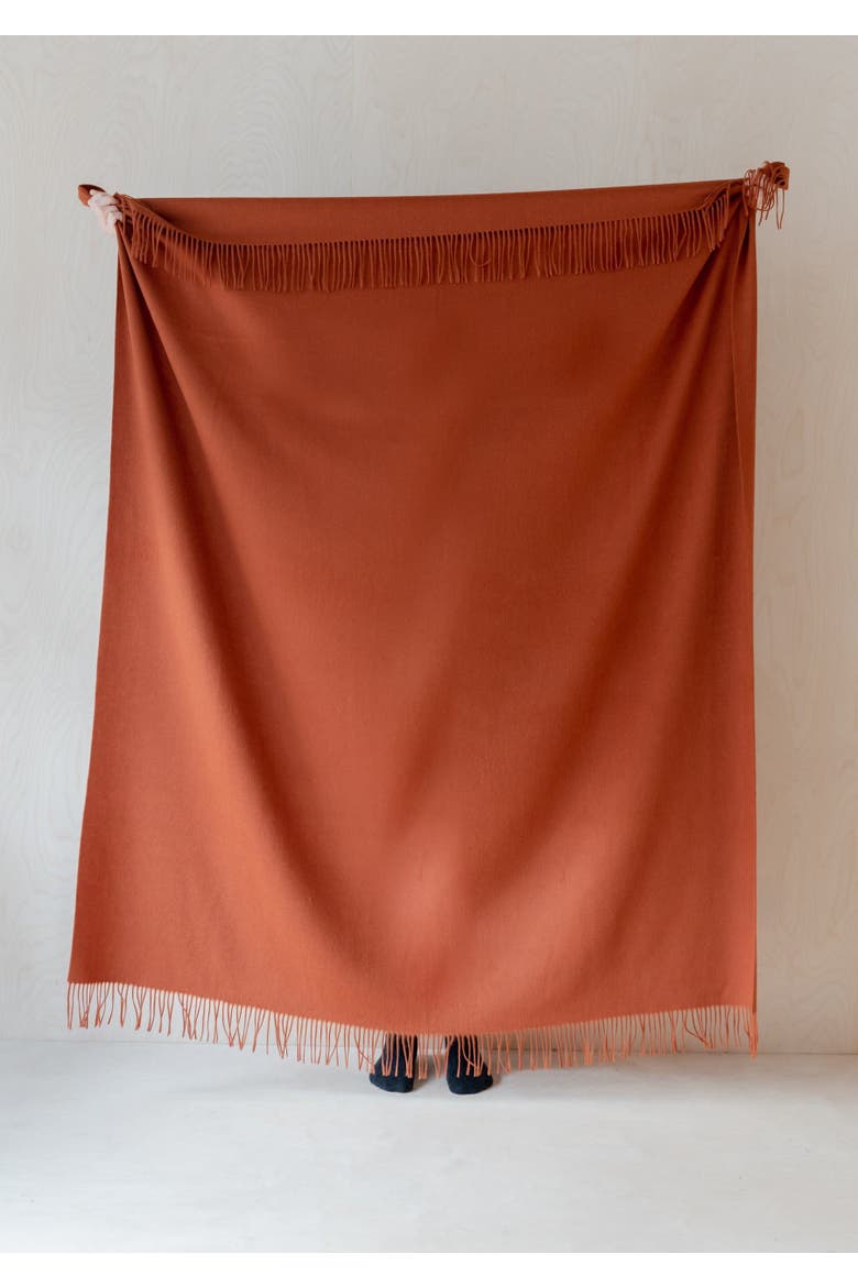 Lambswool Throw Blanket, Alternate, color, Rust Melange
