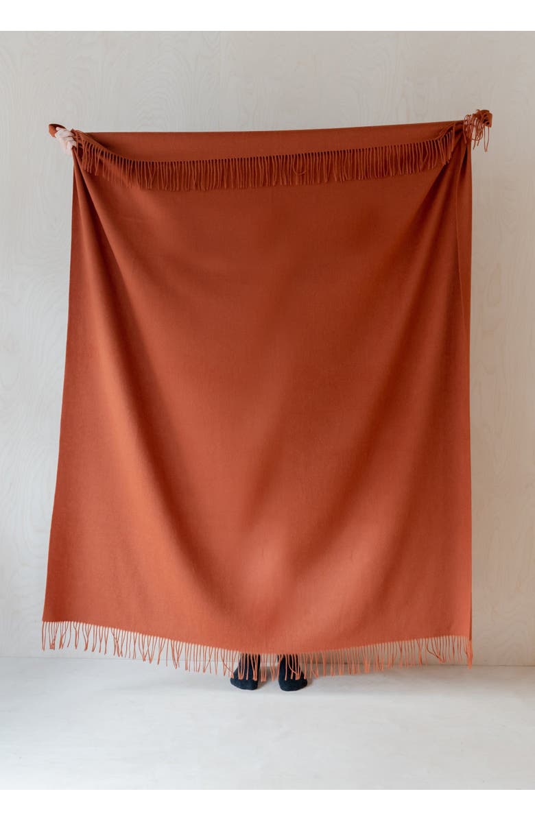 TBCo Lambswool Throw Blanket, Alternate, color, Rust Melange