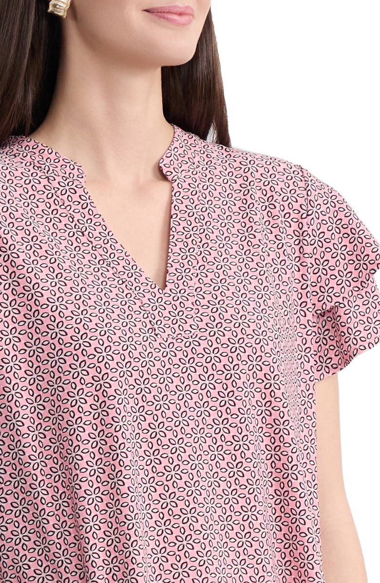 Jones New York Floral Flutter Sleeve Top, Alternate, color, Coral Canyon Multi