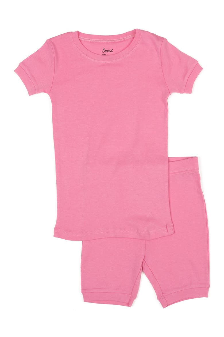 Kids Short Sleeve Cotton Solid Matching Family Pajamas, Main, color, LIGHT PINK