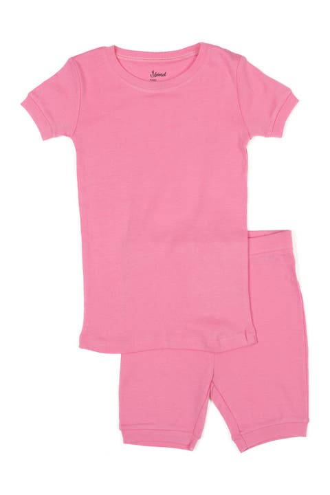 Kids Short Sleeve Cotton Solid Matching Family Pajamas