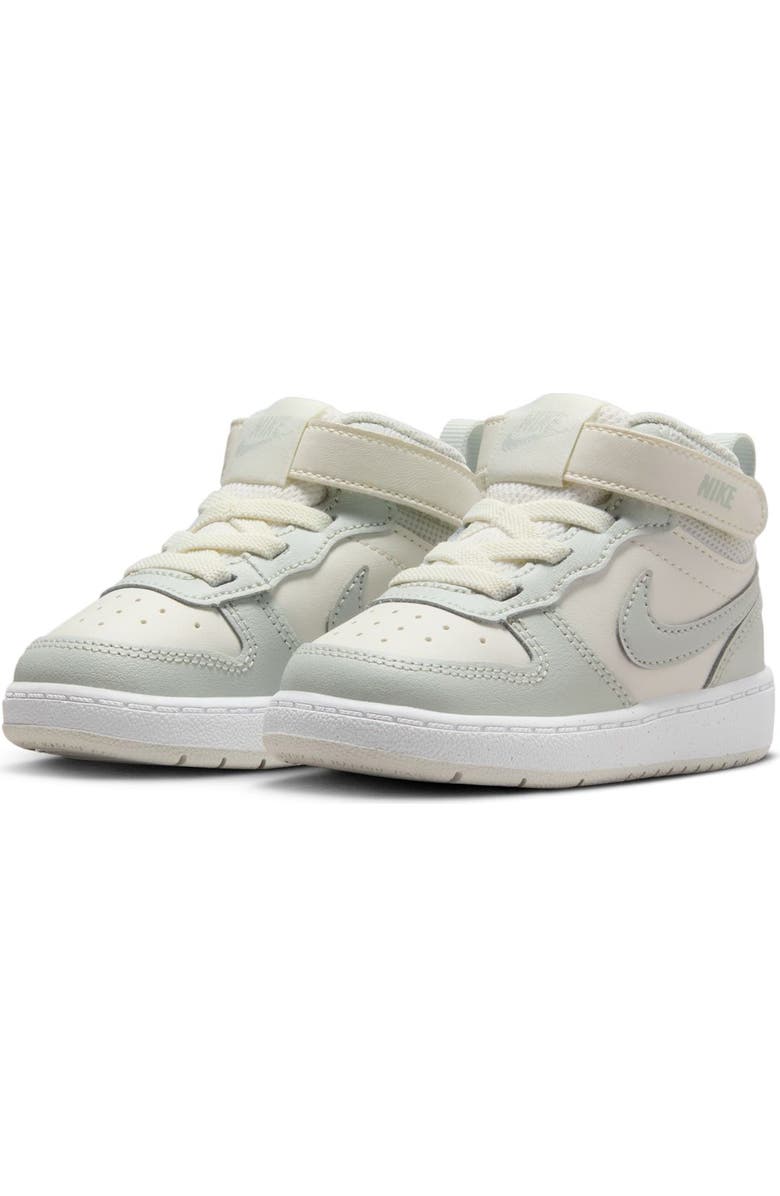 Nike Kids' Court Borough Mid 2 Sneaker, Main, color, Sail/ Light Silver/ White