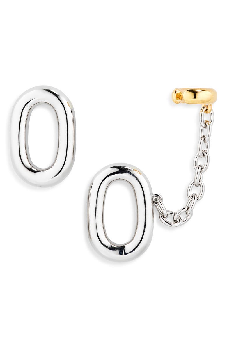 Rabanne XL Link Earrings With Attached Ear Cuff, Main, color, Silver / Gold