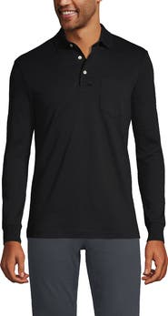 Lands' End Long Sleeve Cotton Supima Polo Shirt with Pocket
