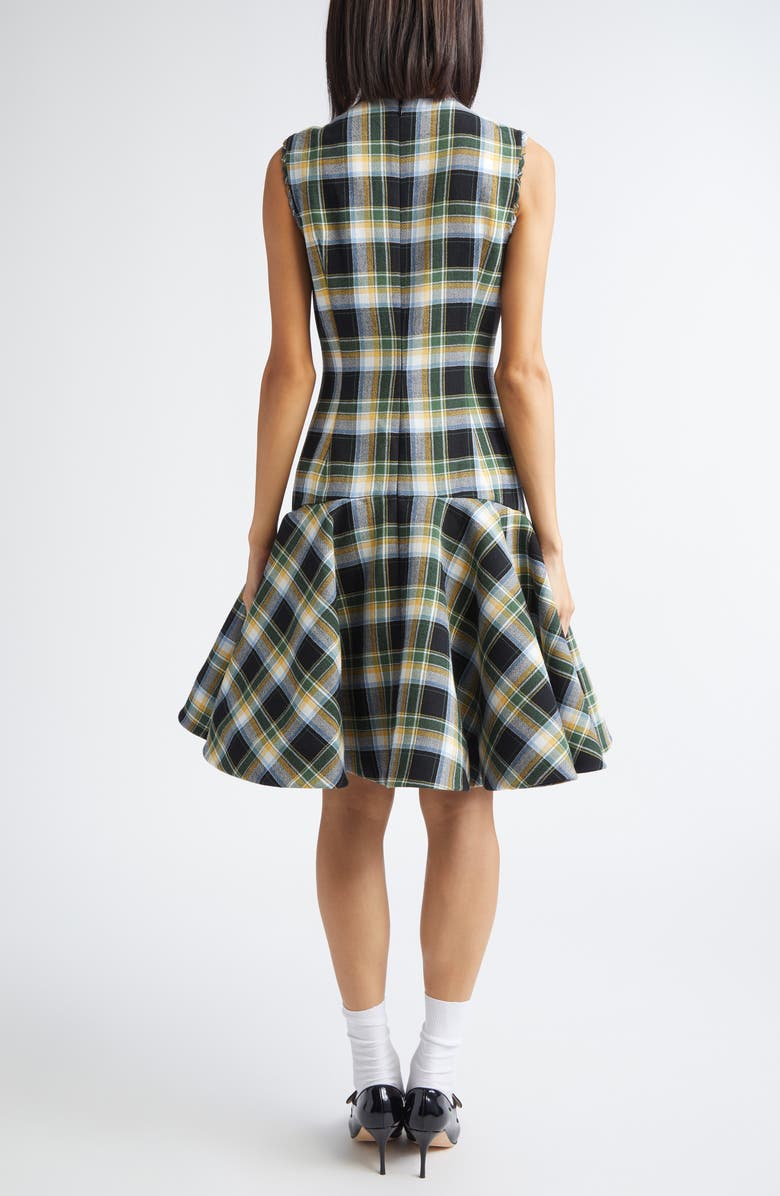Shushu/Tong Plaid Asymmetric Neck Dress, Alternate, color, Green Plaid